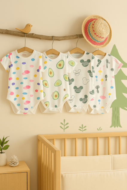 Bộ đồ liền thân ngắn tay Colorful dành cho bé trai và bé gái