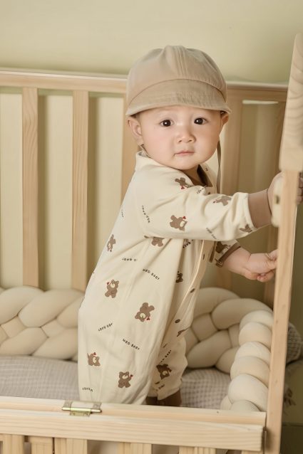 Bộ đồ liền thân Bear Bé ấm áp dành cho bé trai và bé gái