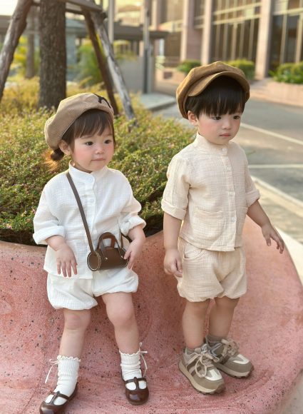 Bộ áo kèm quần Natura Luxe chất vải xô muslin thanh lịch dành cho bé trai và bé gái