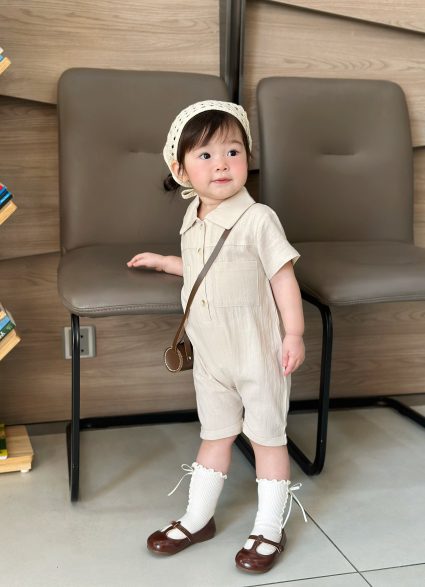 Bộ liền thân Cream Duo chất vải cotton nhẹ nhàng dành cho bé trai và bé gái