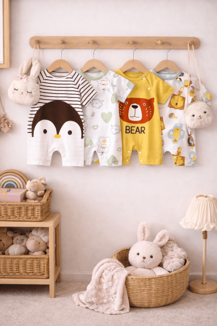 Bộ đồ liền thân ngắn tay Smile Kid dành cho bé trai và bé gái