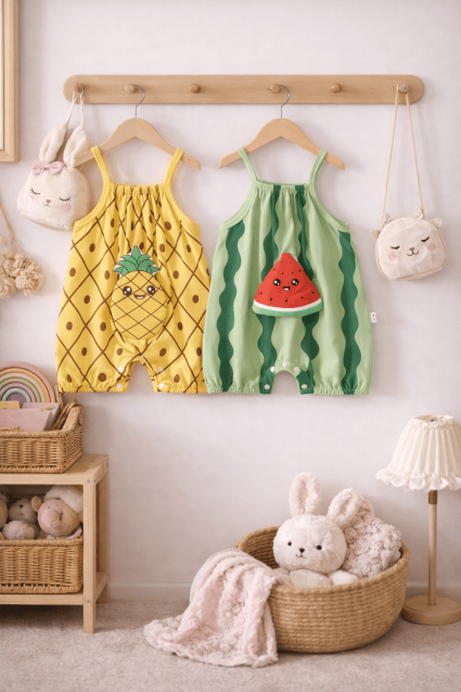 Bộ đồ liền thân sát nách Cute Girl dành cho bé gái