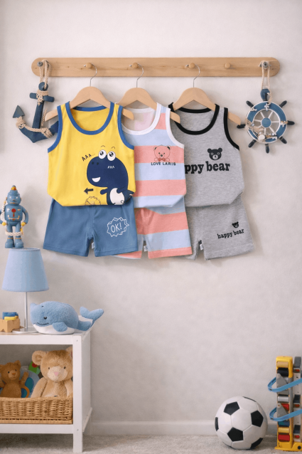 Bộ áo kèm quần Happy Day dành cho bé trai và bé gái